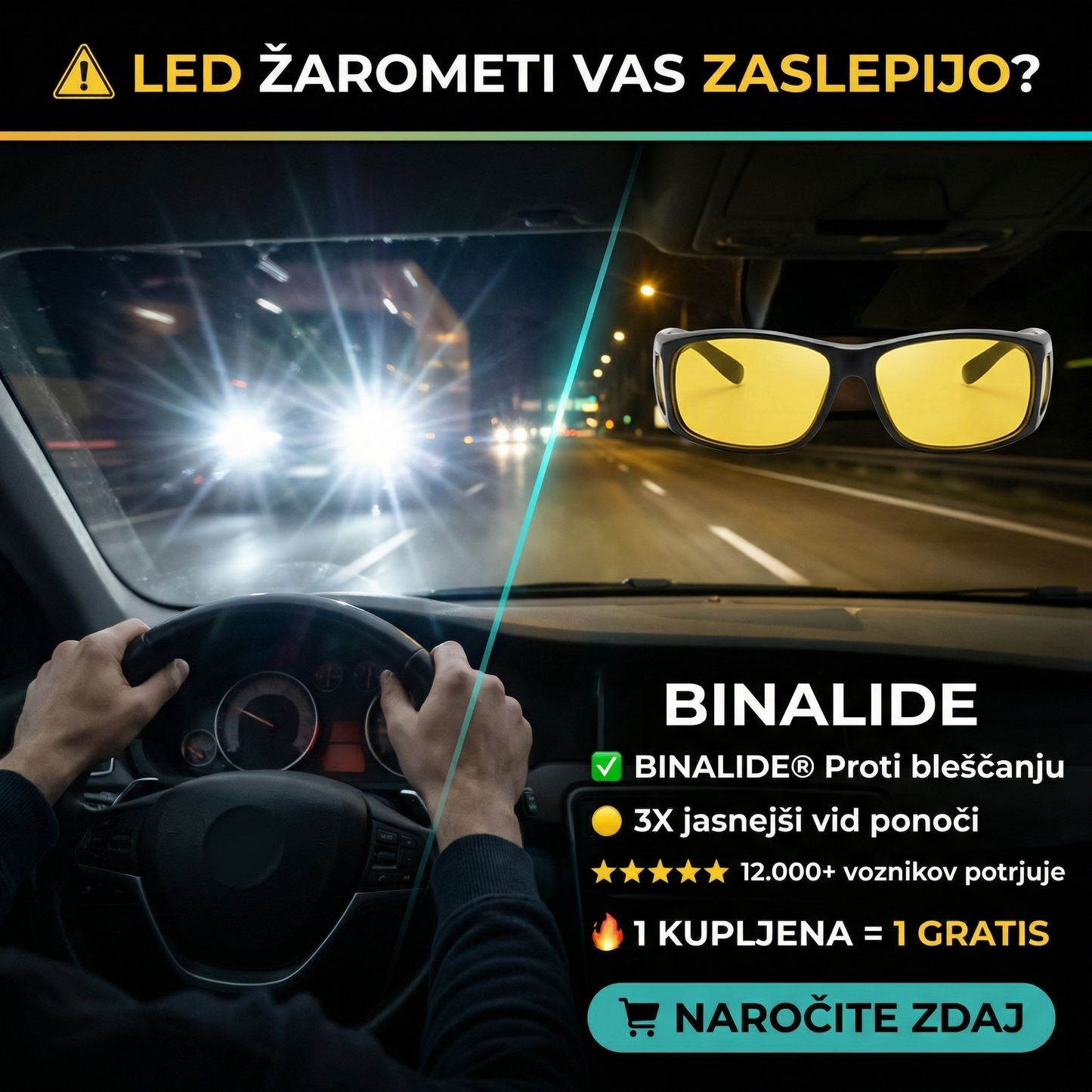 Binalide™ - Poslovite se od agresivnih žarometov