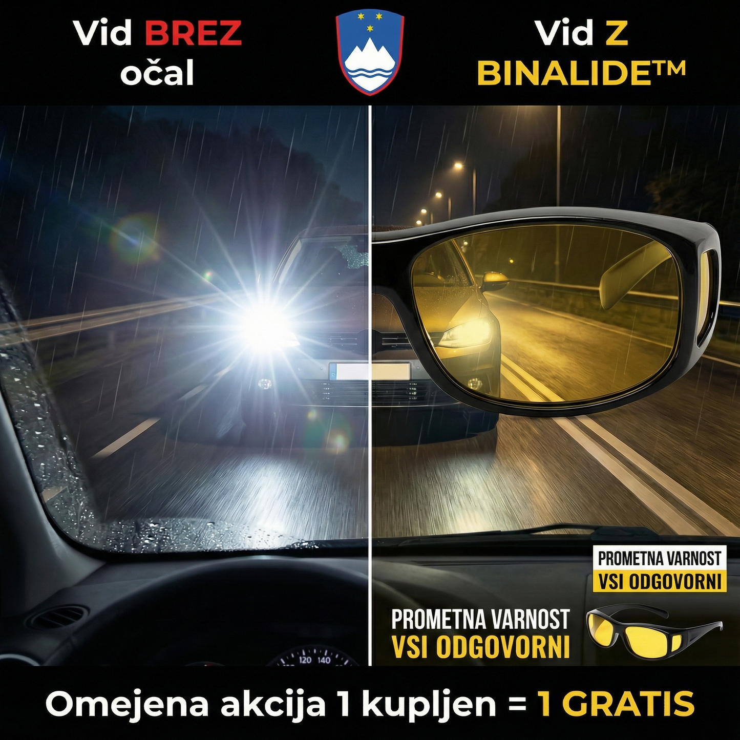 Binalide™ - Poslovite se od agresivnih žarometov