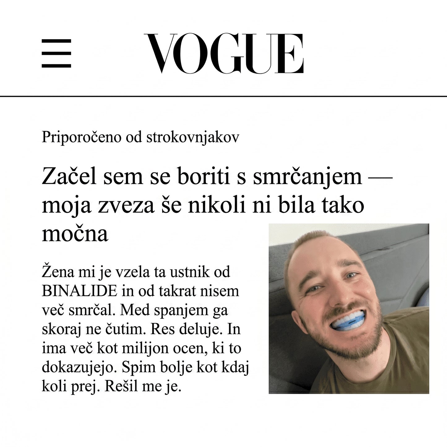 Proti smrčanju - BINALIDE